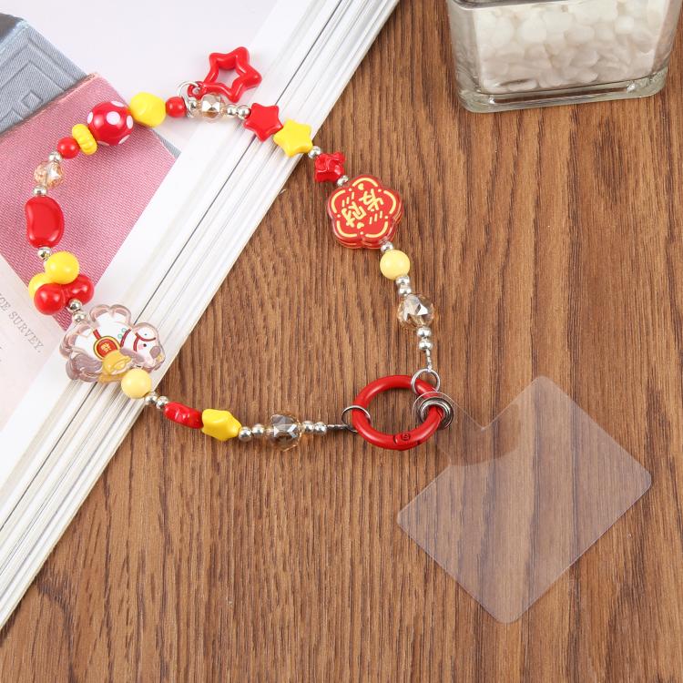 Horse Stars Beaded Phone Charm Wrist Strap with Tether Pad for Women Girls