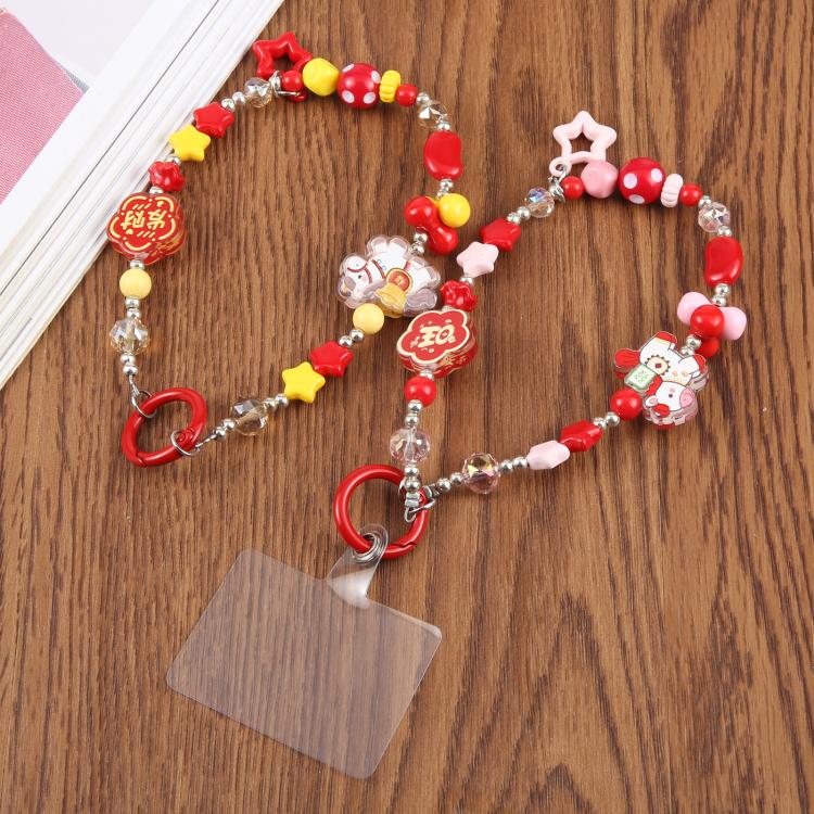 Horse Stars Beaded Phone Charm Wrist Strap with Tether Pad for Women Girls