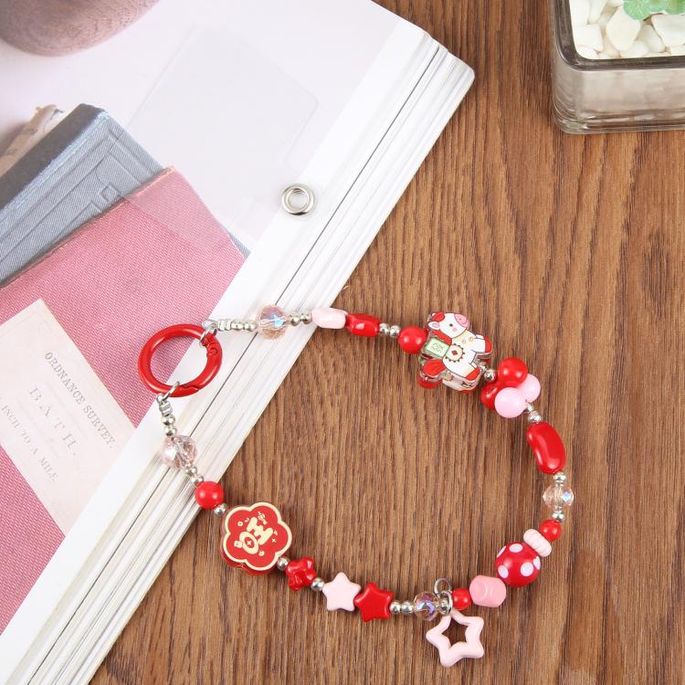 Horse Stars Beaded Phone Charm Wrist Strap with Tether Pad for Women Girls