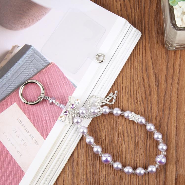 Bow Tassel Beaded Phone Charm Wrist Strap with Tether Pad for Women Girls