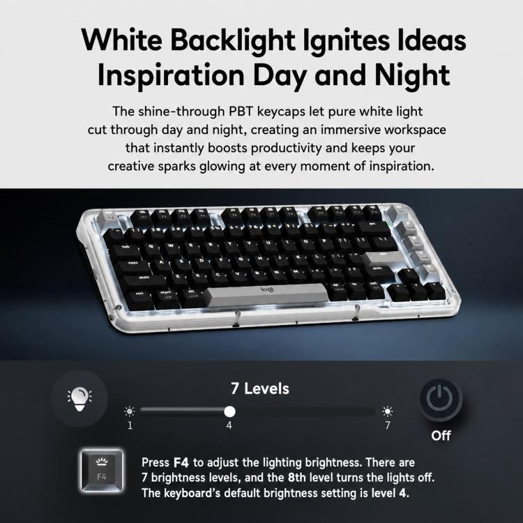 Logitech ALTO KEYS K75M Amber Series Custom Tri-Mode Wireless Mechanical Keyboard