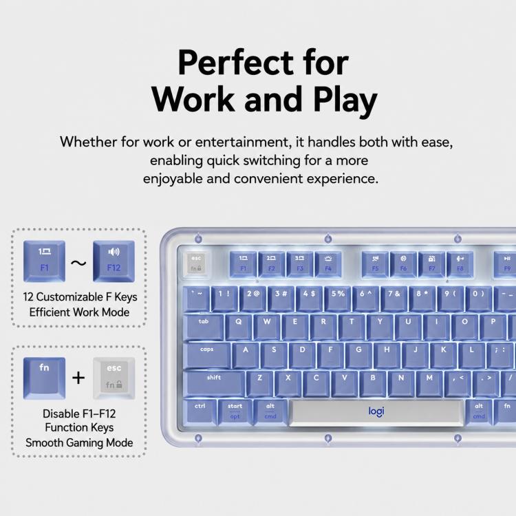 Logitech ALTO KEYS K75M Amber Series Custom Tri-Mode Wireless Mechanical Keyboard