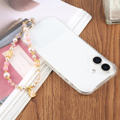 Lucky Beaded Phone Charm Wrist Strap with Tether Pad for Women Girls