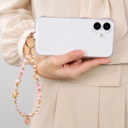 Lucky Beaded Phone Charm Wrist Strap with Tether Pad for Women Girls