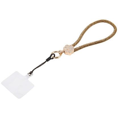 Cat Paw Rhinestones Phone Charm Wrist Strap with Tether Pad for Women Girls