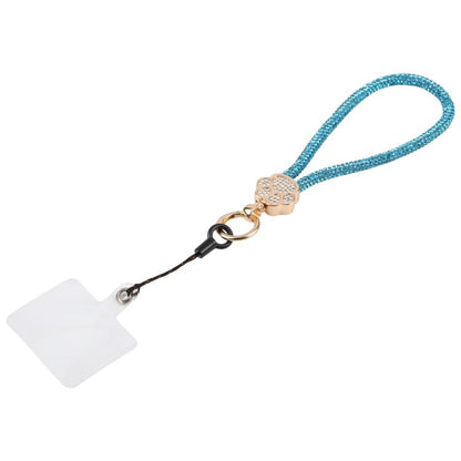Cat Paw Rhinestones Phone Charm Wrist Strap with Tether Pad for Women Girls