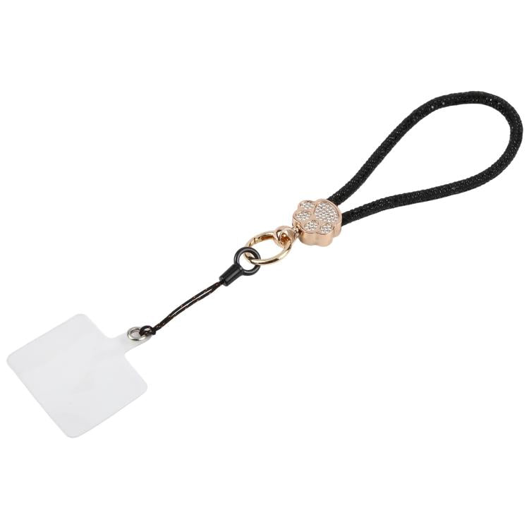 Cat Paw Rhinestones Phone Charm Wrist Strap with Tether Pad for Women Girls