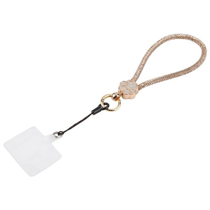 Cat Paw Rhinestones Phone Charm Wrist Strap with Tether Pad for Women Girls