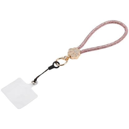 Cat Paw Rhinestones Phone Charm Wrist Strap with Tether Pad for Women Girls