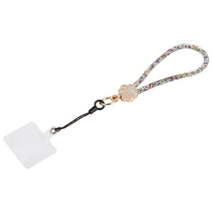 Cat Paw Rhinestones Phone Charm Wrist Strap with Tether Pad for Women Girls