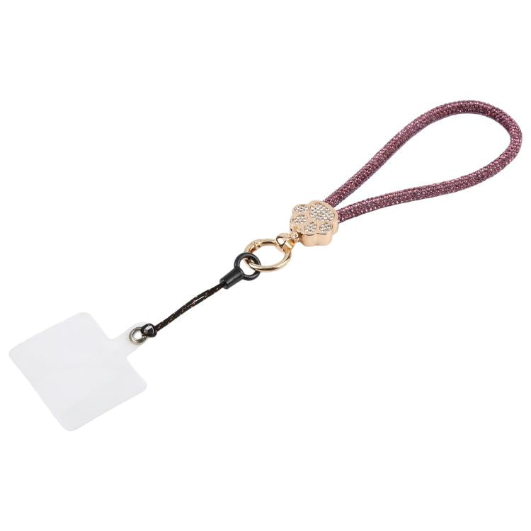 Cat Paw Rhinestones Phone Charm Wrist Strap with Tether Pad for Women Girls