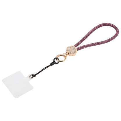 Cat Paw Rhinestones Phone Charm Wrist Strap with Tether Pad for Women Girls