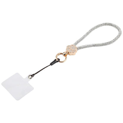 Cat Paw Rhinestones Phone Charm Wrist Strap with Tether Pad for Women Girls