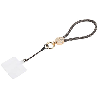 Cat Paw Rhinestones Phone Charm Wrist Strap with Tether Pad for Women Girls
