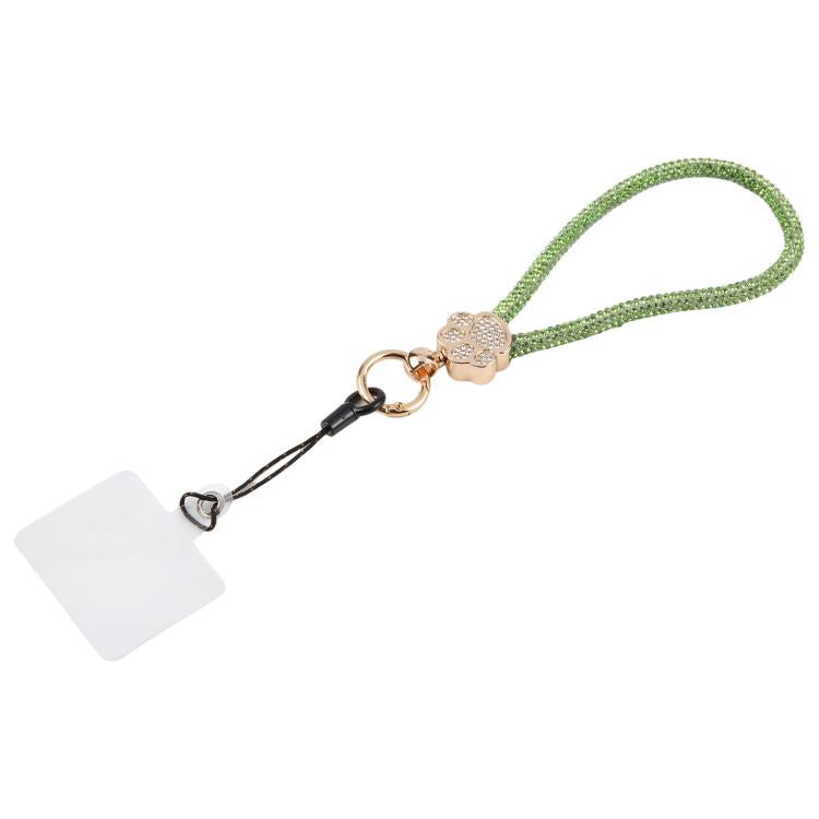 Cat Paw Rhinestones Phone Charm Wrist Strap with Tether Pad for Women Girls