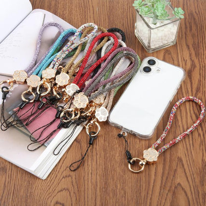 Cat Paw Rhinestones Phone Charm Wrist Strap with Tether Pad for Women Girls