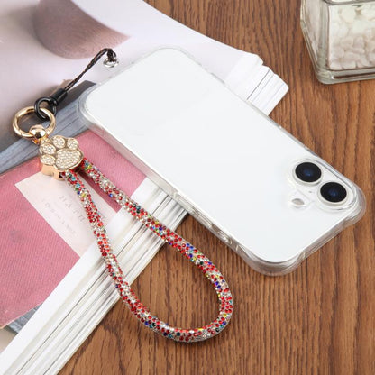 Cat Paw Rhinestones Phone Charm Wrist Strap with Tether Pad for Women Girls