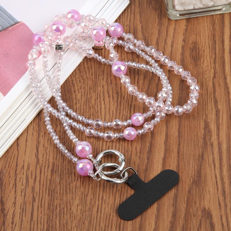 Bow Bead Chain Crossbody Phone Charm with Tether Pad for Women Girls