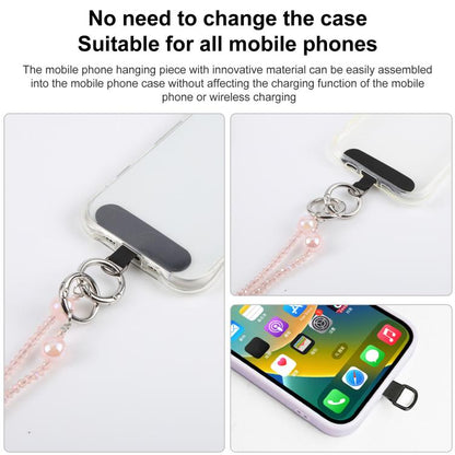 Bow Bead Chain Crossbody Phone Charm with Tether Pad for Women Girls