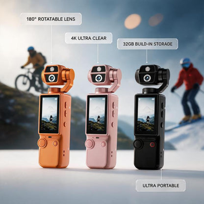 Caméra sport à cardan 4K UHD avec écran IPS de 2 pouces Q9