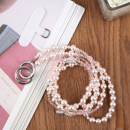 Fishtail Bead Chain Crossbody Phone Charm with Tether Pad for Women Girls