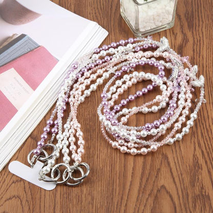 Fishtail Bead Chain Crossbody Phone Charm with Tether Pad for Women Girls