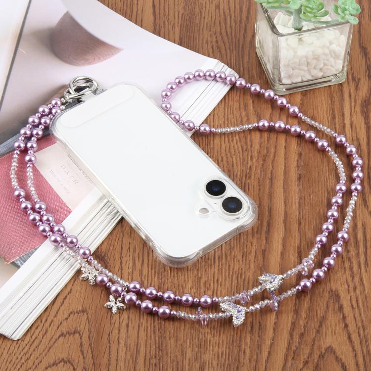 Fishtail Bead Chain Crossbody Phone Charm with Tether Pad for Women Girls