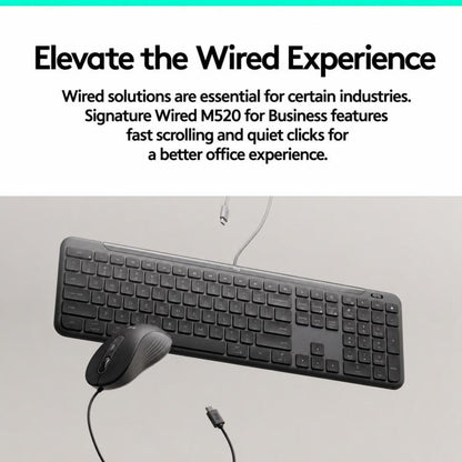 Logitech M520 Business Quiet Wired Office Mouse, M520