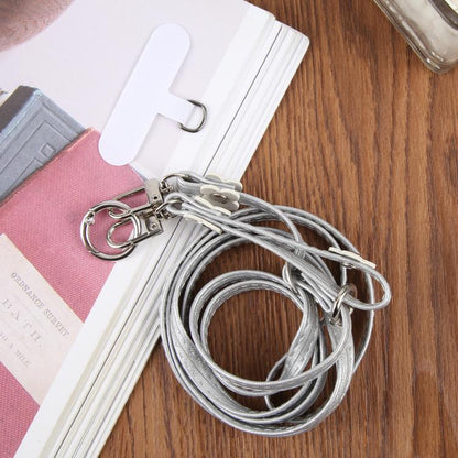 Floral Decor Adjustable Leather Strap Phone Lanyard with Tether Pad for Unisex