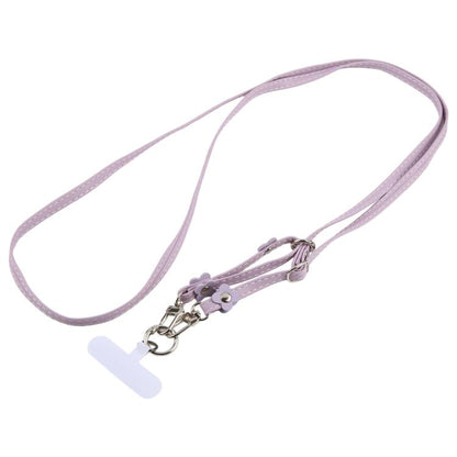 Floral Decor Adjustable Leather Strap Phone Lanyard with Tether Pad for Unisex