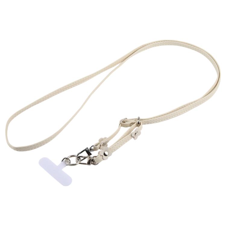 Floral Decor Adjustable Leather Strap Phone Lanyard with Tether Pad for Unisex
