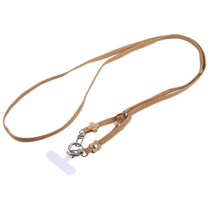 Floral Decor Adjustable Leather Strap Phone Lanyard with Tether Pad for Unisex