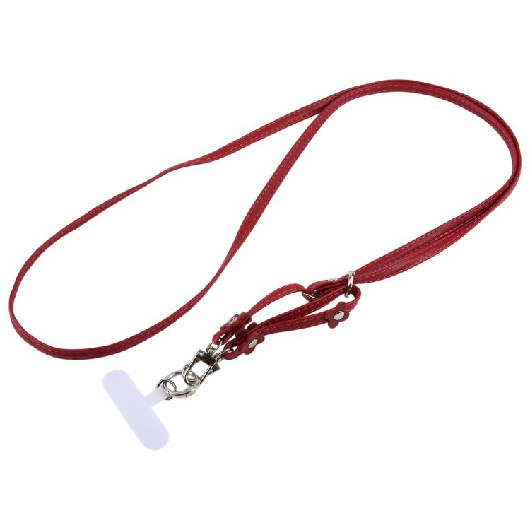 Floral Decor Adjustable Leather Strap Phone Lanyard with Tether Pad for Unisex
