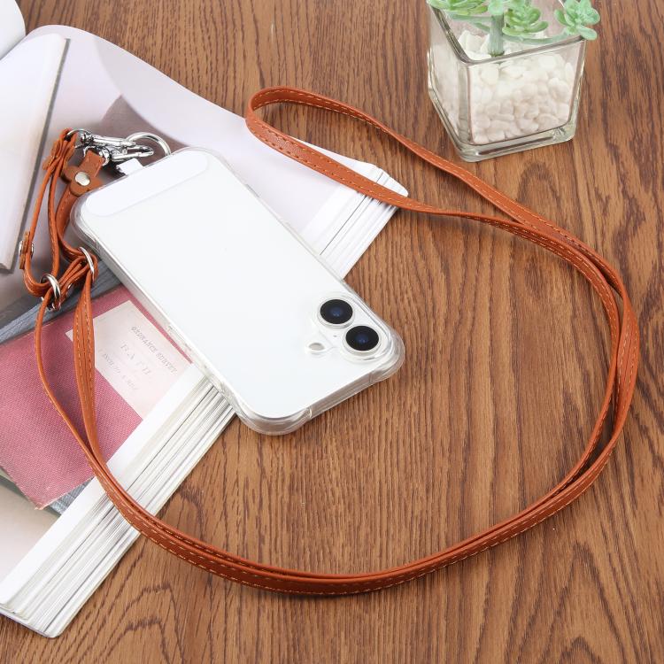 Floral Decor Adjustable Leather Strap Phone Lanyard with Tether Pad for Unisex