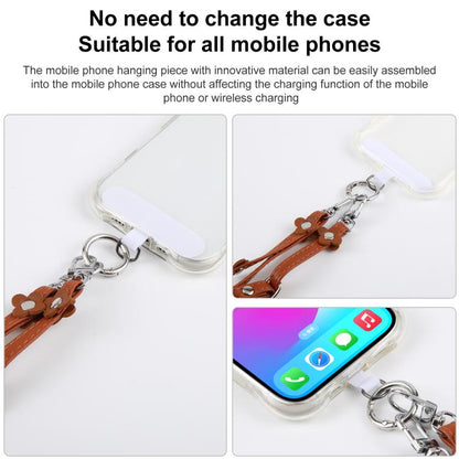 Floral Decor Adjustable Leather Strap Phone Lanyard with Tether Pad for Unisex