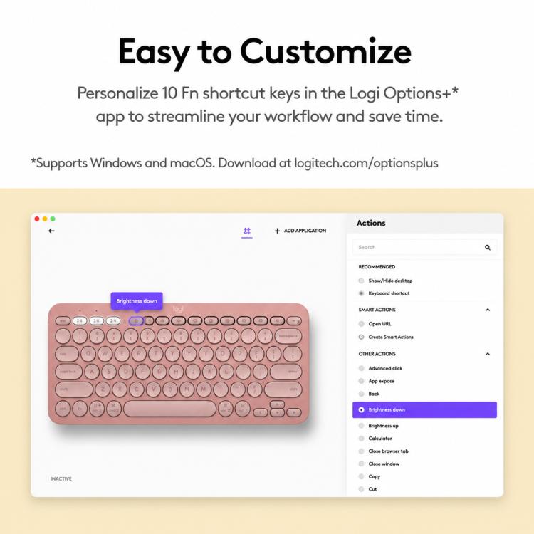 Logitech K390 Ultra-thin Portable Wireless Bluetooth Keyboard
