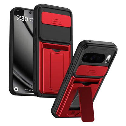 Card Holder Series Sliding Lens Cover PC Hybrid TPU Phone Case, For Google Pixel 11 Pro XL, For Google Pixel 11 / Pixel 11 Pro, For Google Pixel 10 Pro XL, For Google Pixel 10 / Pixel 10 Pro