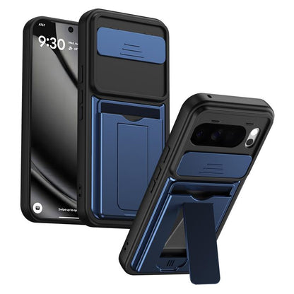 Card Holder Series Sliding Lens Cover PC Hybrid TPU Phone Case, For Google Pixel 11 Pro XL, For Google Pixel 11 / Pixel 11 Pro, For Google Pixel 10 Pro XL, For Google Pixel 10 / Pixel 10 Pro