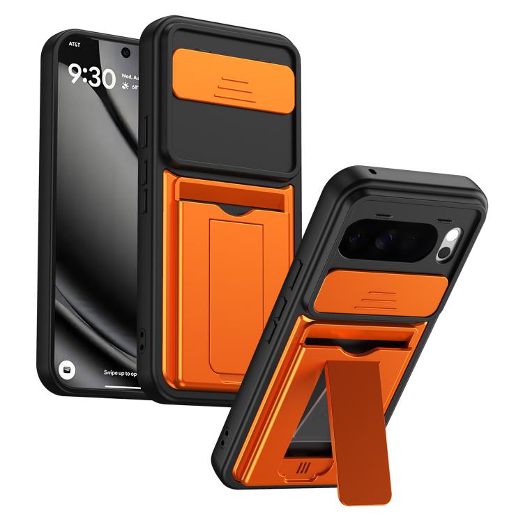 Card Holder Series Sliding Lens Cover PC Hybrid TPU Phone Case, For Google Pixel 11 Pro XL, For Google Pixel 11 / Pixel 11 Pro, For Google Pixel 10 Pro XL, For Google Pixel 10 / Pixel 10 Pro
