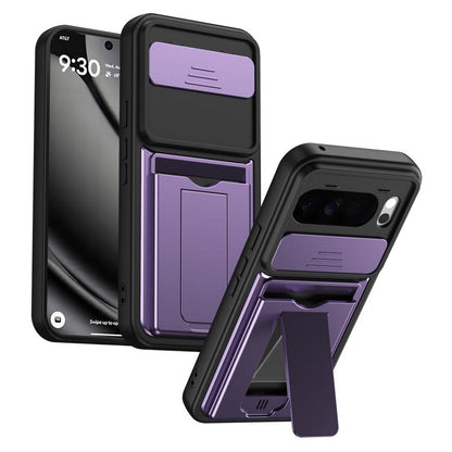 Card Holder Series Sliding Lens Cover PC Hybrid TPU Phone Case, For Google Pixel 11 Pro XL, For Google Pixel 11 / Pixel 11 Pro, For Google Pixel 10 Pro XL, For Google Pixel 10 / Pixel 10 Pro