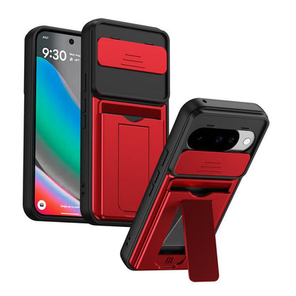 Card Holder Series Sliding Lens Cover PC Hybrid TPU Phone Case, For Google Pixel 11 Pro XL, For Google Pixel 11 / Pixel 11 Pro, For Google Pixel 10 Pro XL, For Google Pixel 10 / Pixel 10 Pro
