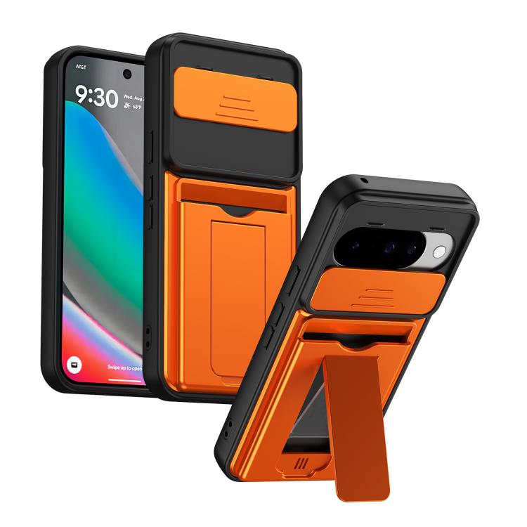 Card Holder Series Sliding Lens Cover PC Hybrid TPU Phone Case, For Google Pixel 11 Pro XL, For Google Pixel 11 / Pixel 11 Pro, For Google Pixel 10 Pro XL, For Google Pixel 10 / Pixel 10 Pro