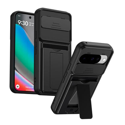 Card Holder Series Sliding Lens Cover PC Hybrid TPU Phone Case, For Google Pixel 11 Pro XL, For Google Pixel 11 / Pixel 11 Pro, For Google Pixel 10 Pro XL, For Google Pixel 10 / Pixel 10 Pro