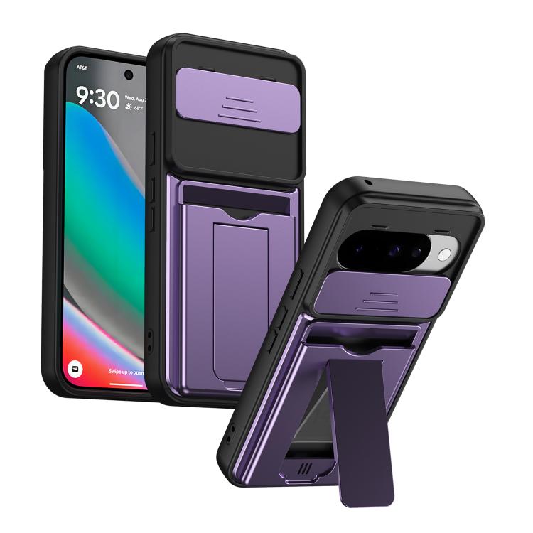 Card Holder Series Sliding Lens Cover PC Hybrid TPU Phone Case, For Google Pixel 11 Pro XL, For Google Pixel 11 / Pixel 11 Pro, For Google Pixel 10 Pro XL, For Google Pixel 10 / Pixel 10 Pro