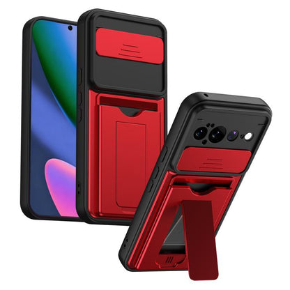 Card Holder Series Sliding Lens Cover PC Hybrid TPU Phone Case, For Google Pixel 11 Pro XL, For Google Pixel 11 / Pixel 11 Pro, For Google Pixel 10 Pro XL, For Google Pixel 10 / Pixel 10 Pro