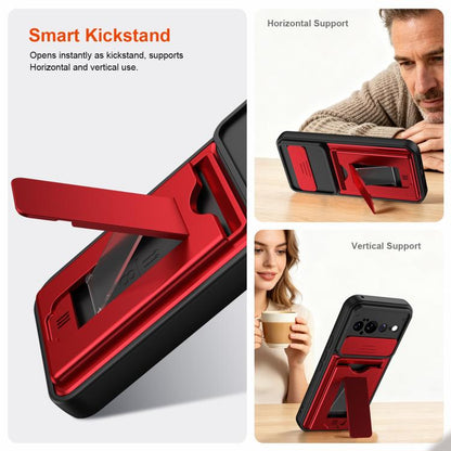 Card Holder Series Sliding Lens Cover PC Hybrid TPU Phone Case, For Google Pixel 11 Pro XL, For Google Pixel 11 / Pixel 11 Pro, For Google Pixel 10 Pro XL, For Google Pixel 10 / Pixel 10 Pro