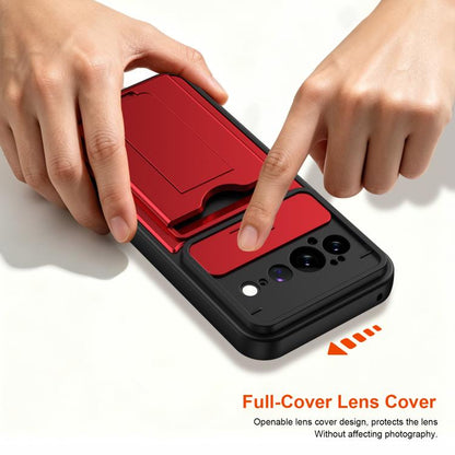 Card Holder Series Sliding Lens Cover PC Hybrid TPU Phone Case, For Google Pixel 11 Pro XL, For Google Pixel 11 / Pixel 11 Pro, For Google Pixel 10 Pro XL, For Google Pixel 10 / Pixel 10 Pro