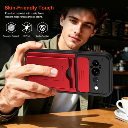 Card Holder Series Sliding Lens Cover PC Hybrid TPU Phone Case, For Google Pixel 11 Pro XL, For Google Pixel 11 / Pixel 11 Pro, For Google Pixel 10 Pro XL, For Google Pixel 10 / Pixel 10 Pro