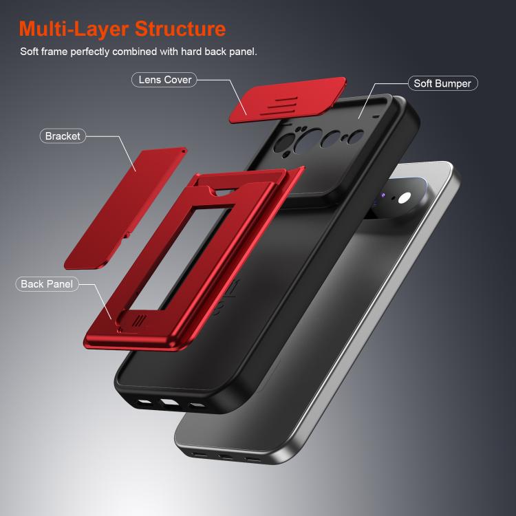 Card Holder Series Sliding Lens Cover PC Hybrid TPU Phone Case, For Google Pixel 11 Pro XL, For Google Pixel 11 / Pixel 11 Pro, For Google Pixel 10 Pro XL, For Google Pixel 10 / Pixel 10 Pro