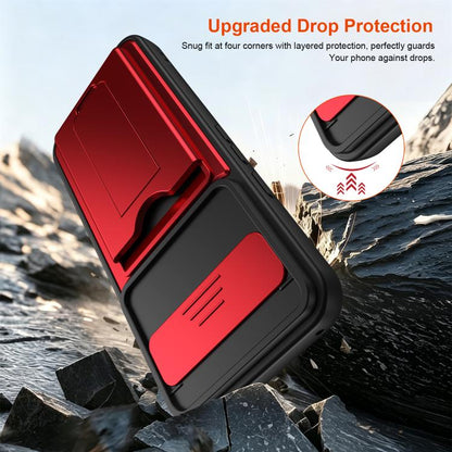 Card Holder Series Sliding Lens Cover PC Hybrid TPU Phone Case, For Google Pixel 11 Pro XL, For Google Pixel 11 / Pixel 11 Pro, For Google Pixel 10 Pro XL, For Google Pixel 10 / Pixel 10 Pro